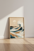 Abstract Ocean Wave Print | Neutral Coastal Landscape, Modern Beach House Wall Art