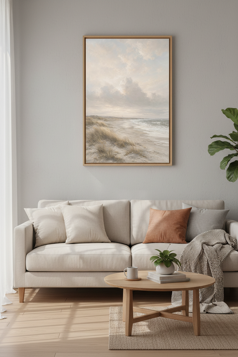 Impressionist Coastal Wall Art Print | Living Room Decor | Soft Beach Poster