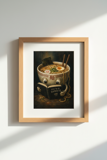 Funny Ramen Wall Art | Quirky Noodle Pun Poster, Kitchen &amp; Dining Decor