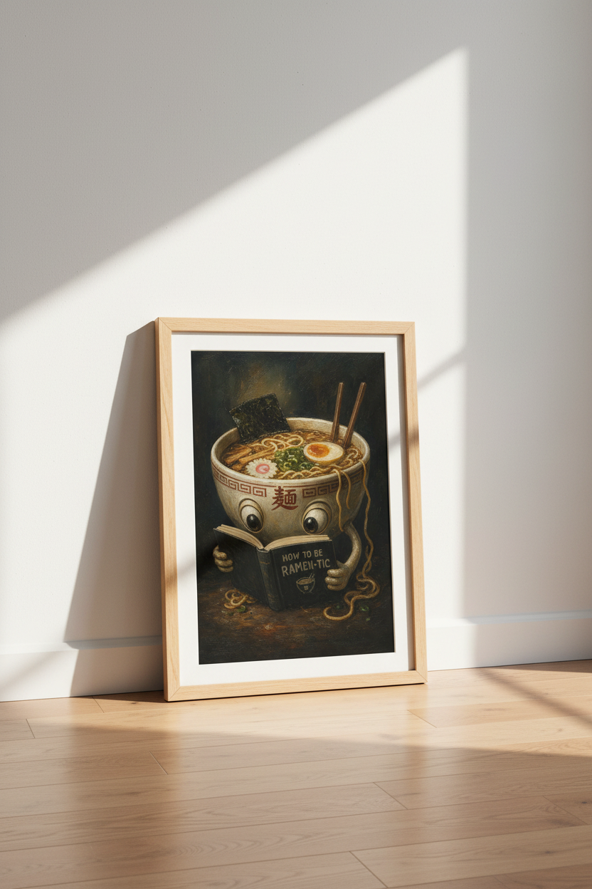 Funny Ramen Wall Art | Quirky Noodle Pun Poster, Kitchen &amp; Dining Decor