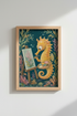 Seahorse Art Print | Whimsical Ocean Painting, Creative Nursery & Bathroom Decor