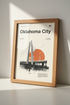 Oklahoma City Wall Art Print | Modern Travel Poster | Minimalist OKC Decor