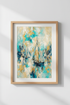 Boho Sailboat Wall Art Print | Teal Gold Abstract, Coastal Living Room Decor | Oceanic