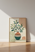 Olive Branch Botanical Art | Boho Terracotta & Sage Green Print, Mediterranean Decor