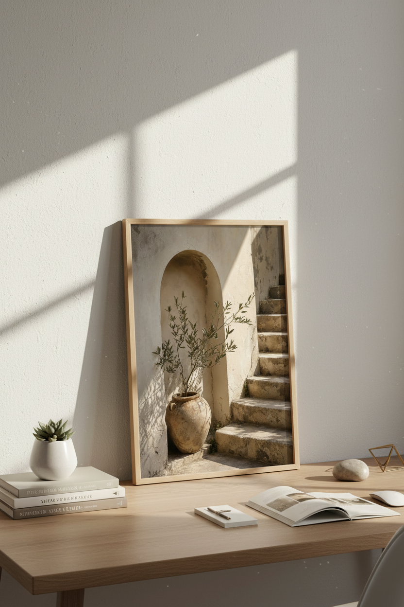 Olive branch wall art | Mediterranean tones, rustic decor