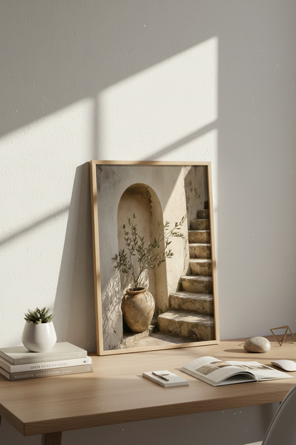 Olive branch wall art | Mediterranean tones, rustic decor