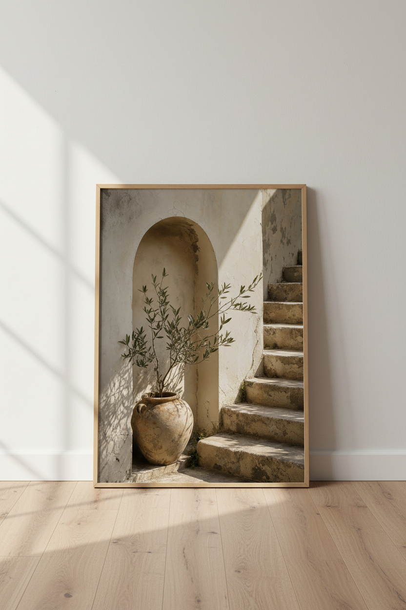 Olive branch wall art | Mediterranean tones, rustic decor
