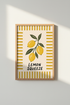 lemon wall art | Minimalist Citrus Theme, Sunlit Yellow | Living Room Decor