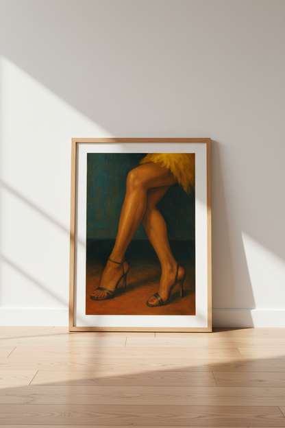 Dramatic Heels Wall Art Print | Bedroom Decor | Moody Aesthetic Framed Poster | Legs in Heels Wall Decor Gift