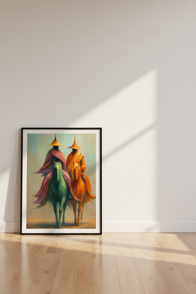 Abstract Equestrian Wall Art Print | Abstract Horse Painting | Colorful Fantasy Horse Poster | Bold Equine Decor Digital Download