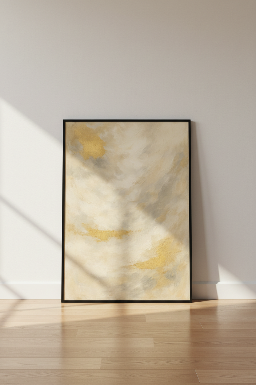 Abstract Gold Wall Art Print | Modern Living Room Decor | Neutral Aesthetic Poster | Minimalist Canvas Home Art