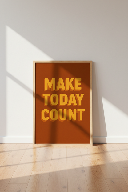 Retro Inspirational Text Art Print | Office Wall Decor | Motivational Quote Framed Poster | &