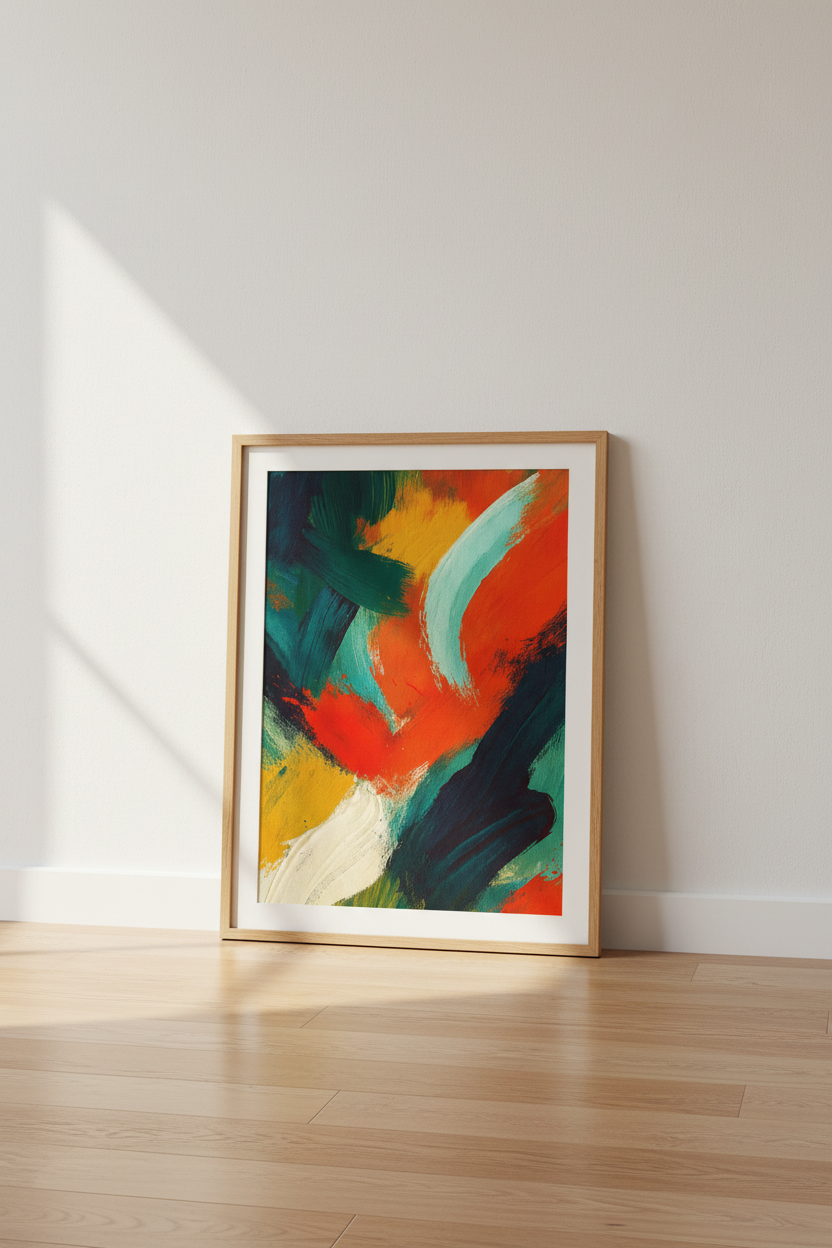 Abstract Colorful Art Brushstrokes Wall Art | Living Room Decor | Vibrant Modern Poster Print | Digital Download Avaliable