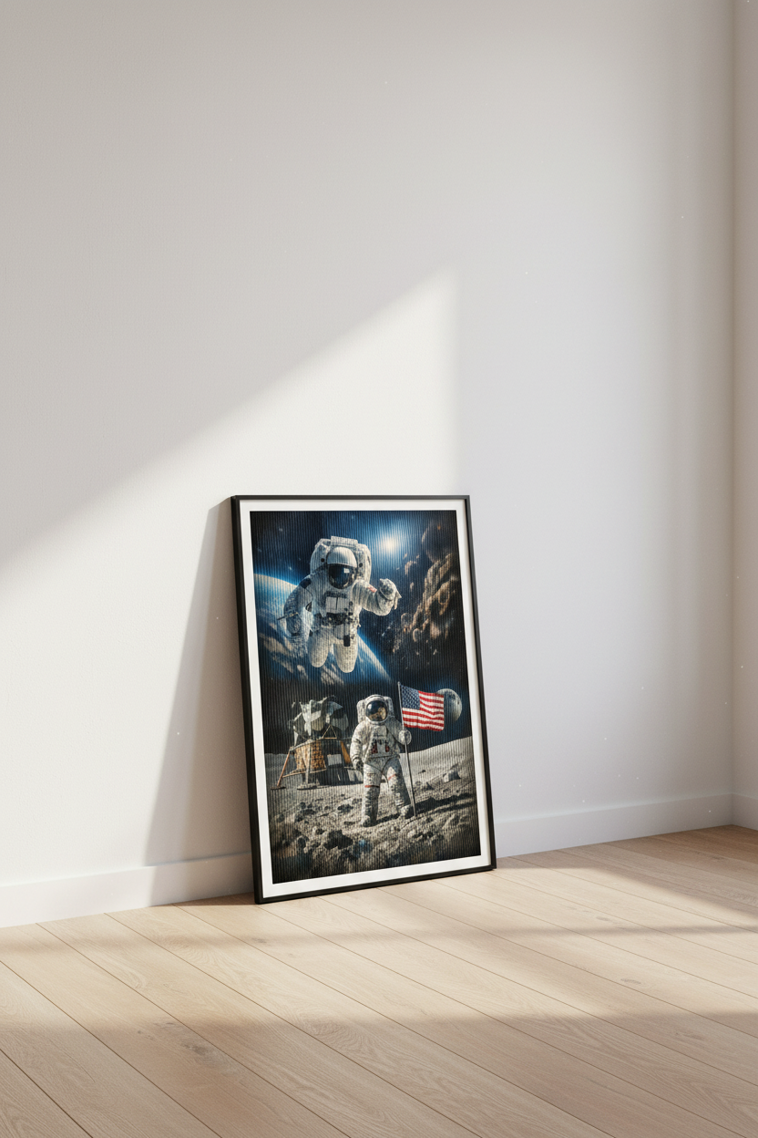 Sci-Fi Astronaut Space Wall Art Print | Kids Room Decor | Cosmic Digital Poster | Space Explorer Gift | Unframed Framed Art