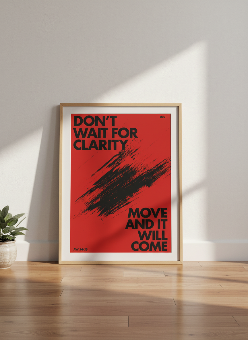 Inspirational Quote Wall Art Print | Motivational Poster | Bold Red &amp; Black Decor