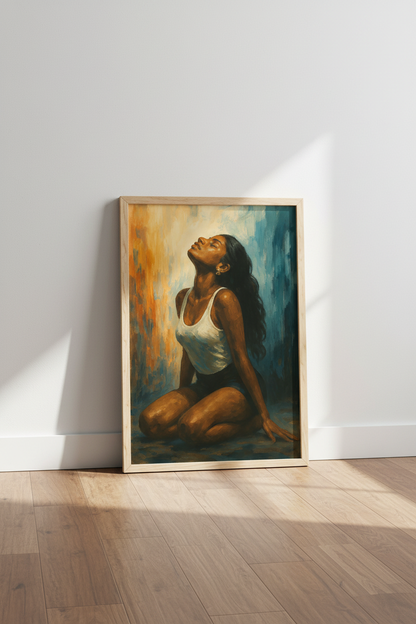 Oil Painting Woman Wall Art Print | Modern Bedroom Decor | Bohemian Aesthetic Poster | Unframed, Framed, Digital Download
