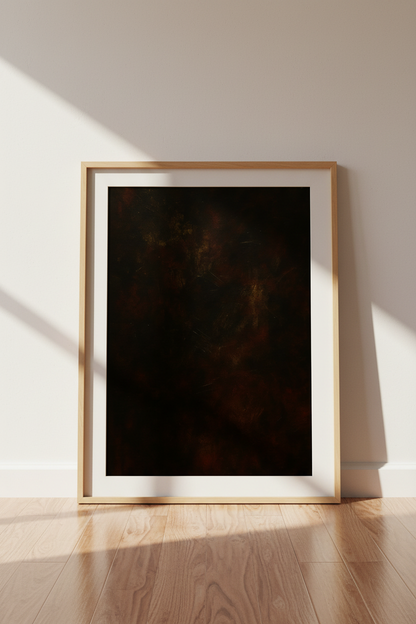 Abstract Dark Gold &amp; Black Wall Art Print | Modern Office Decor | Rustic Aesthetic Poster | Grunge Dark Art