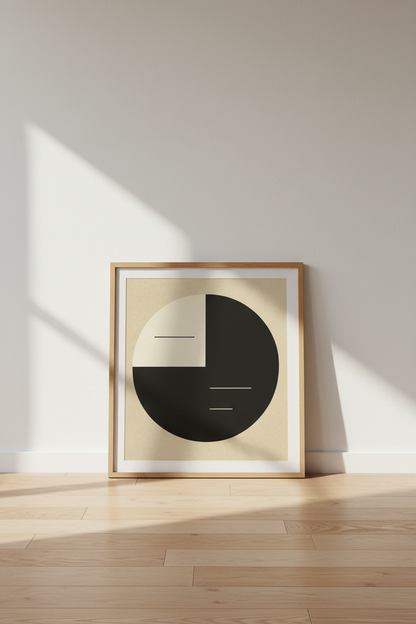 Abstract Geometric Framed Wall Art | Modern Balance Home Decor | Minimalist Circle Poster Print | Ready to Hang Art