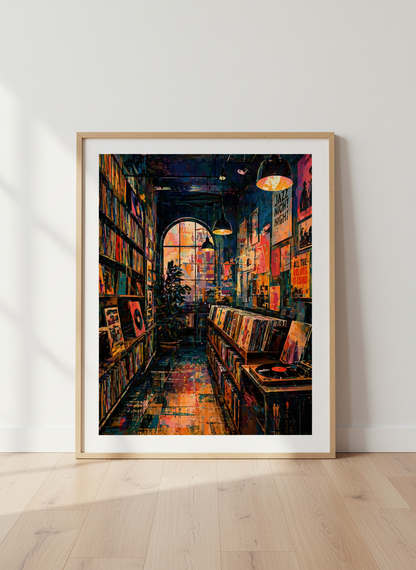 Abstract Record Store Wall Art | Music Lover Gift, Aesthetic Room Decor Poster