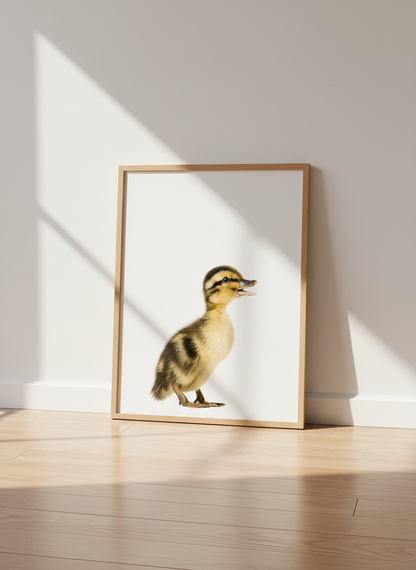 Cute Duckling Wall Art Print | Nursery Playroom Decor | Baby Animal Poster | Farmhouse Kids Room | Minimalist Wildlife Gift