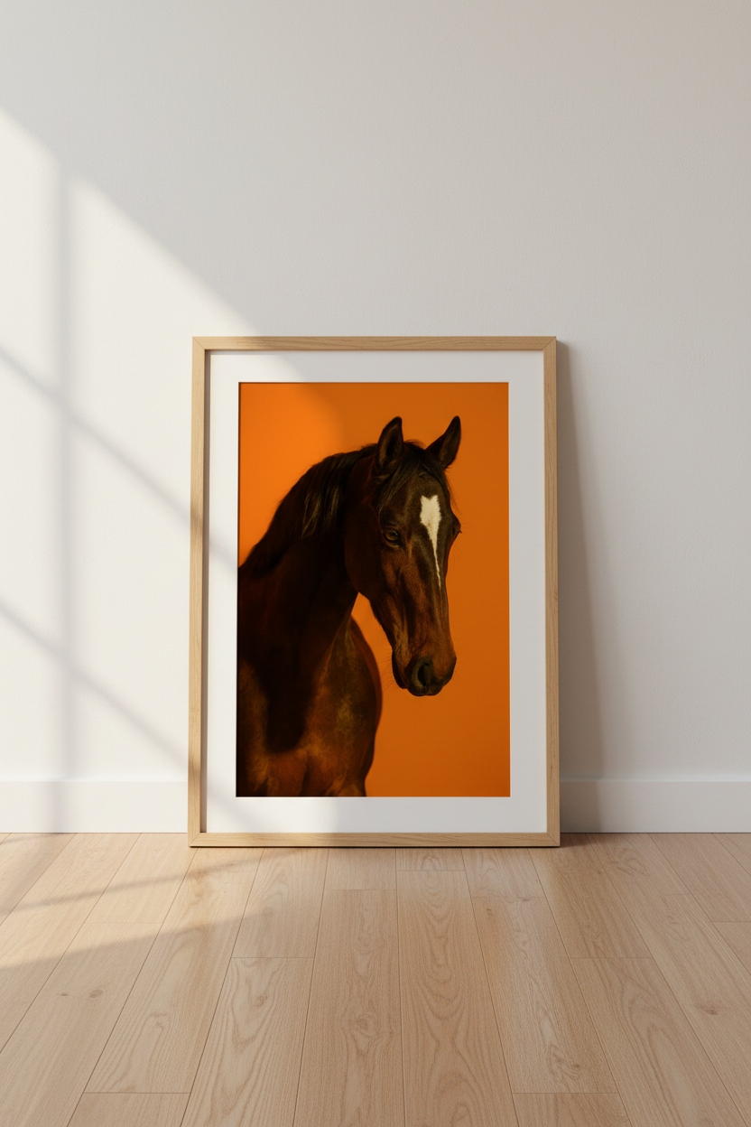Abstract Horse Wall Art Print | Equestrian Living Room Decor | Modern Animal Poster | Framed Farmhouse Artwork