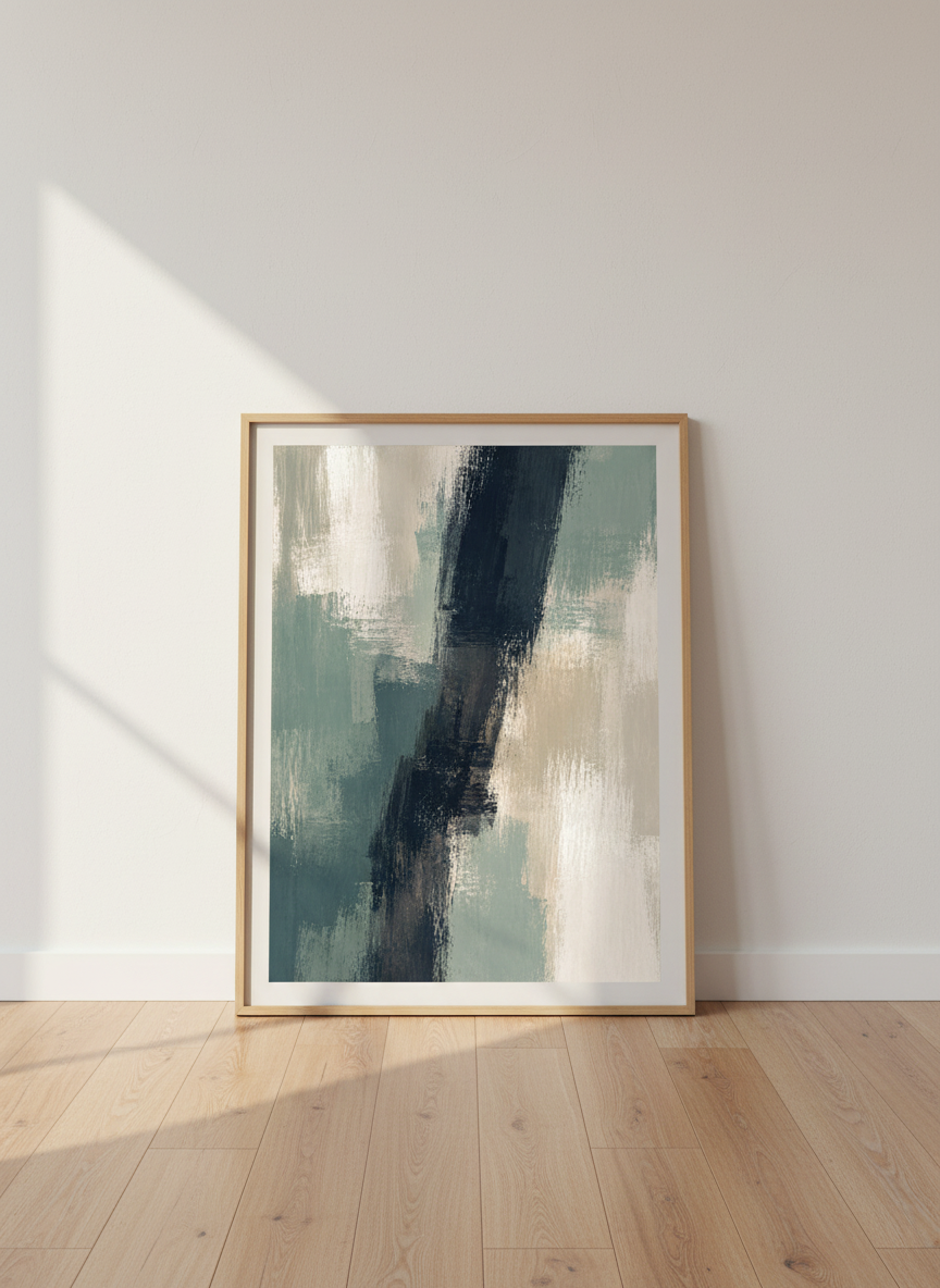 Abstract Brushstroke Wall Art Print | Modern Living Room Decor | Contemporary Framed Poster Aesthetic