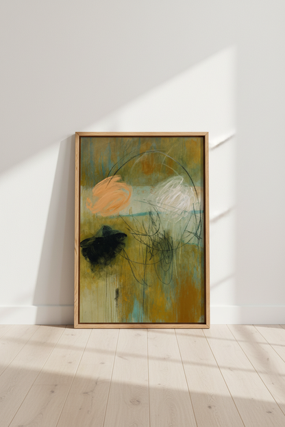 Abstract Expressionist Framed Wall Art Print | Modern Living Room Decor | Organic Aesthetic Poster