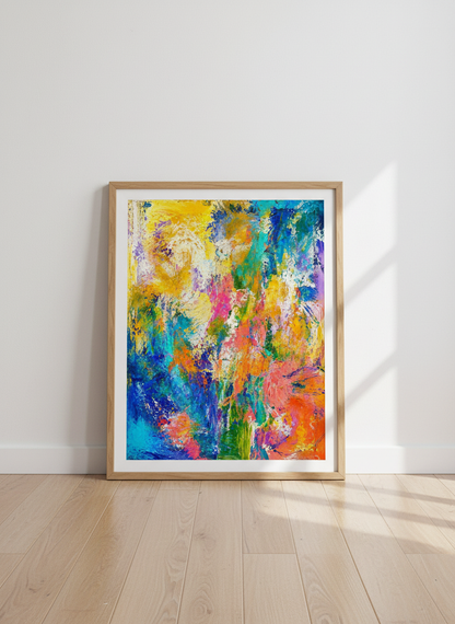 Abstract Colorful Art Print | Vibrant Living Room Decor | Bright Abstract Wall Art Gift