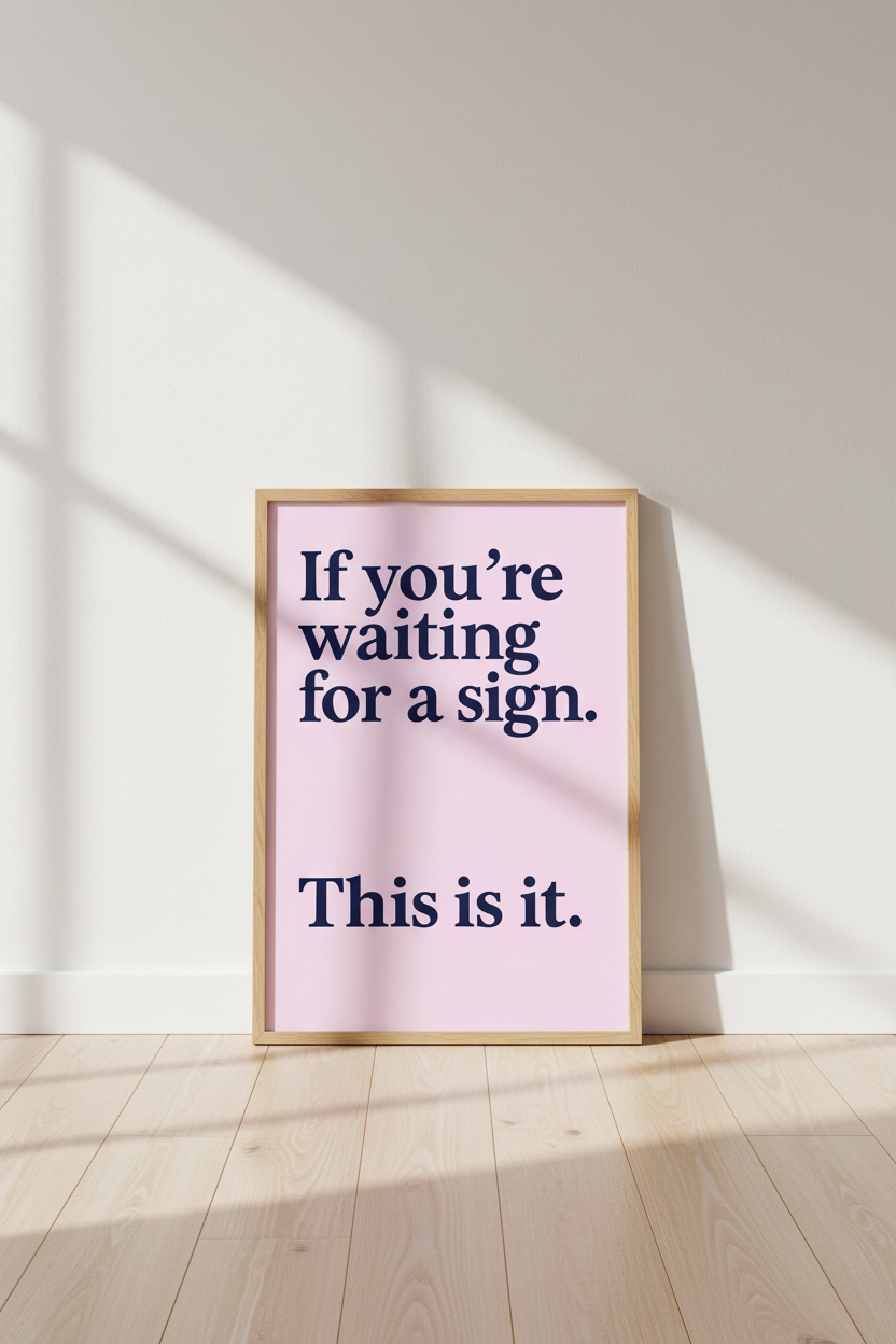 Modern Typography Pink Wall Art Print | Motivational Office Decor | Minimalist Quote Framed Poster Home Gift
