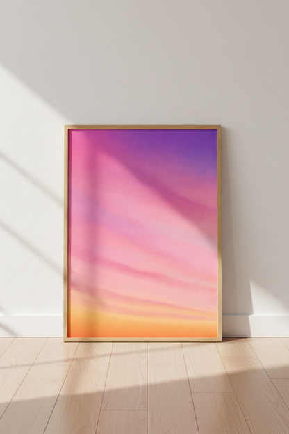 Abstract Swirl Wall Art Print | Pink Purple Orange Gradient Art | Maximalist Decor | Framed Aesthetic Poster