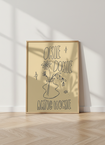 Okie Dokie Art Print | Eclectic Home Decor | Cool Doodle Poster