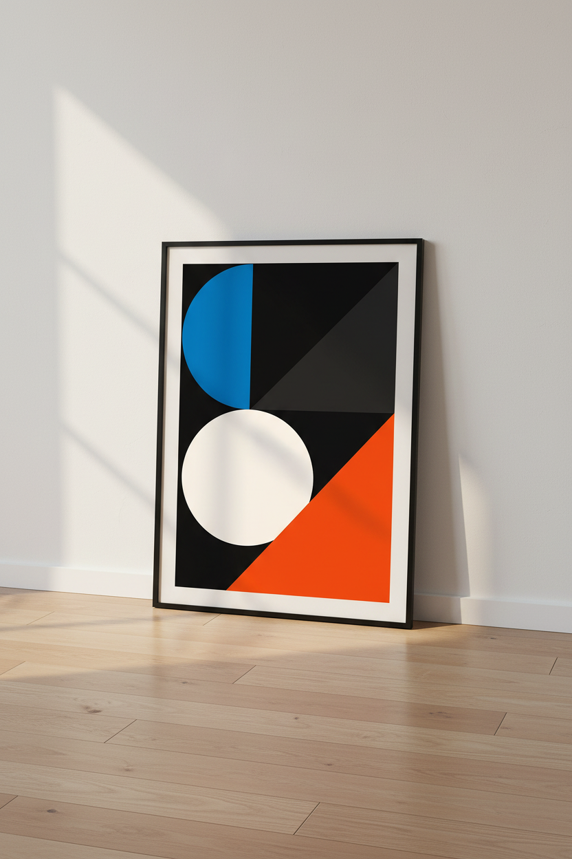 Minimalist Geometric Abstract Wall Art Print | Modern Living Room Decor | Bauhaus Inspired Poster | Shapes Home Office