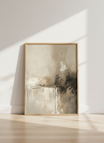 Abstract Earthy Wall Art Print | Minimalist Living Room Decor | Neutral Aesthetic Poster