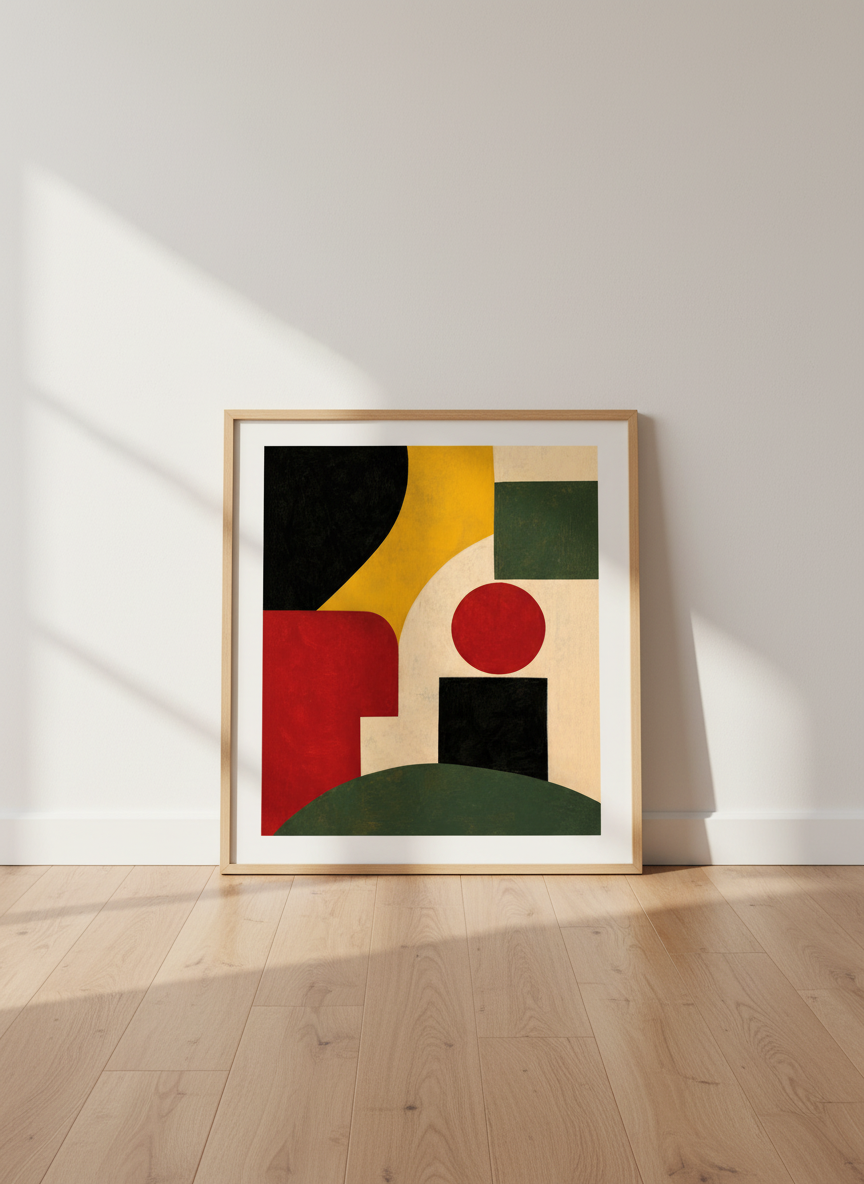 Abstract Shapes Wall Art | Mid-Century Modern Home Decor | Bauhaus Style Poster