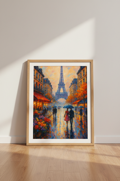 Impressionist Paris Eiffel Tower Wall Art | Romantic Cityscape Decor | Vibrant Oil Painting Poster Print