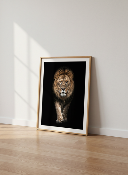 Lion Art Print | Modern Wild Animal Decor, Masculine Wall Art