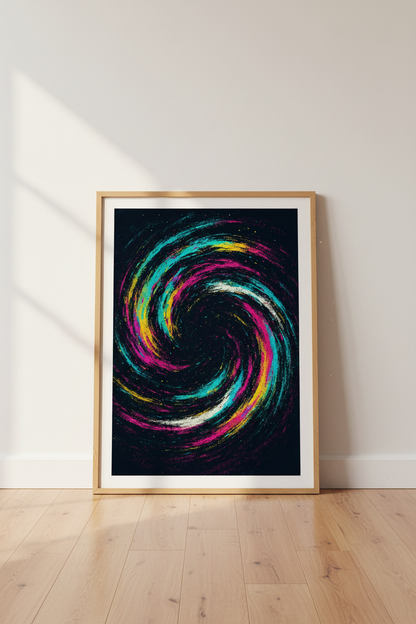 Abstract Swirl Wall Art Print | Vibrant Galaxy Decor | Modern Aesthetic Poster | Colorful Spiral Art | Cosmic Wall Hanging