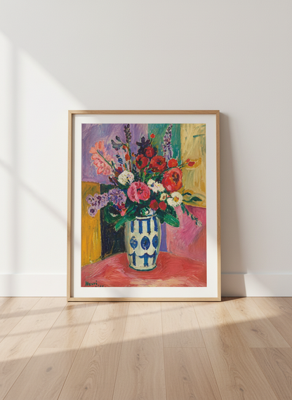 Henri Matisse Style Floral Wall Art Print | Vibrant Flower Vase Decor | Eclectic Impressionist Poster | Gallery Wall Art