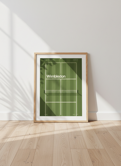Wimbledon Tennis Court Art | Lawn Green Sports Poster | Minimalist Tennis Decor