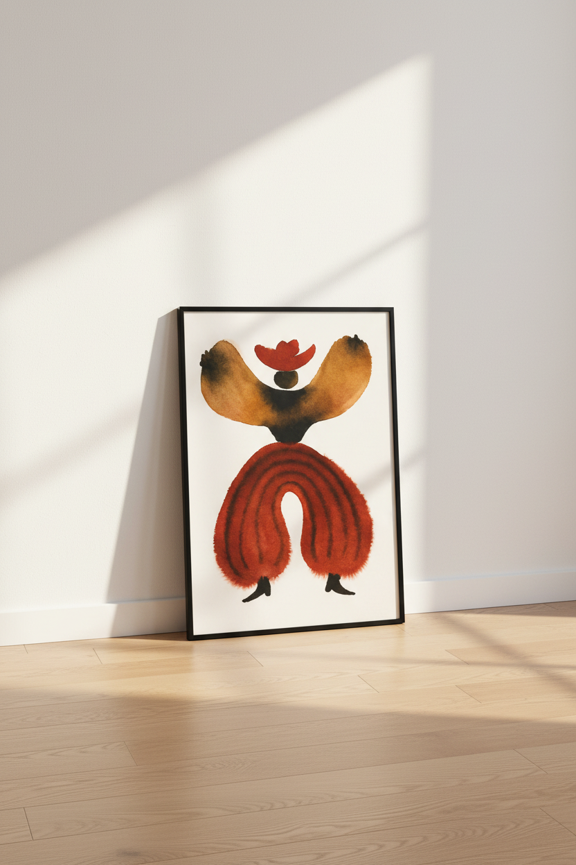 Abstract Figurative Wall Art Print | Boho Living Room Decor | Mid Century Modern Nursery Poster | Watercolor Minimalist Dancer