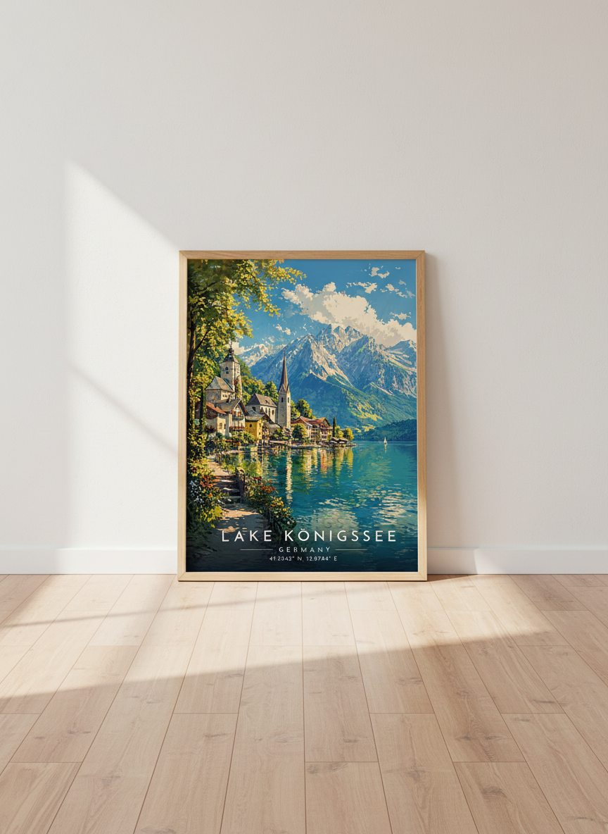 Königssee Germany Print | Vibrant Lake House Decor, Travel Lover Gift
