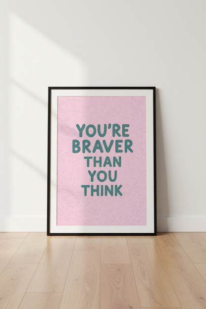 Inspirational Quote Wall Art Print | Motivational Pink &amp; Green Poster | Dorm Room Decor | Positive Affirmation Gift