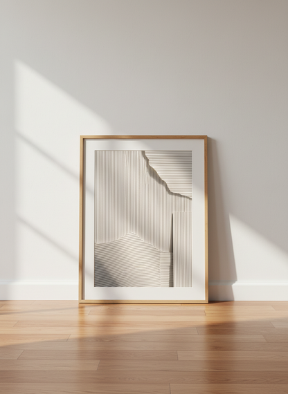 Abstract Striped Texture Art Print | Minimalist Wall Decor | Wavy Grey Modern Poster