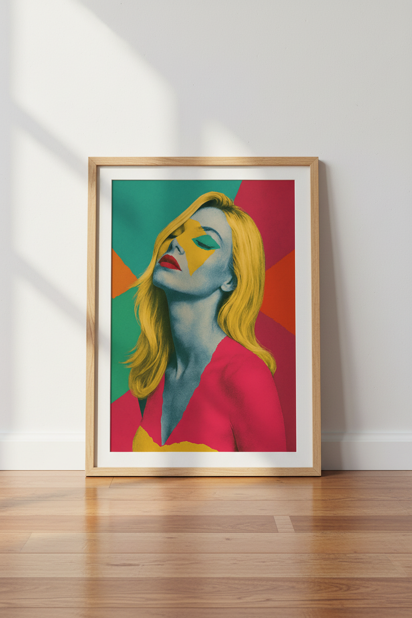 Pop Art Woman Framed Wall Art | Retro Bedroom Decor | Vibrant Aesthetic Poster | Ready to Hang Art Print