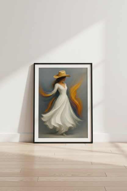 Abstract Impressionist Cowgirl Wall Art Print | Modern Southwestern Decor | Boho Western Poster | Gallery Wall Art
