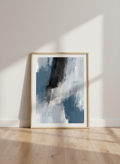 Abstract Expressionist Brushstrokes Framed Art | Modern Living Room Decor | Neutral Aesthetic Wall Art Print