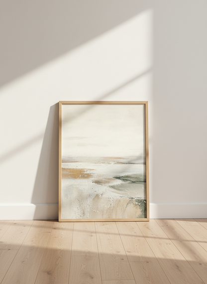 Abstract Coastal Art Print | Minimalist Ocean Wall Decor | Neutral Beach Poster