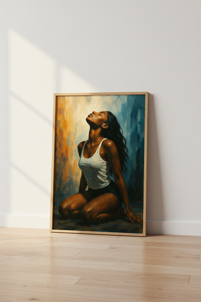 Abstract Expressionist Woman Wall Art Print | Bedroom Decor | Spiritual Empowerment Poster | Black Woman Art