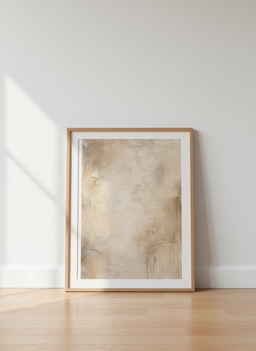 Abstract Neutral Texture Art Print | Minimalist Beige Gray Wall Decor | Modern Poster
