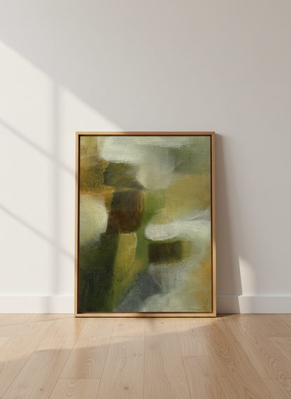 Abstract Impressionist Wall Art Print | Muted Earth Tones Home Decor | Farmhouse Aesthetic Framed Poster